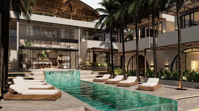 Exterior, Facade & Pool Renders