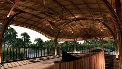 Yoga Deck & Bamboo Roof Structure