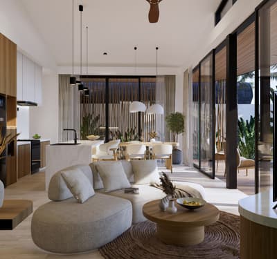 Unit 2 Living & Kitchen