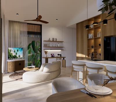 Unit 2 Living & Kitchen