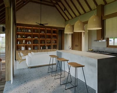 Terrace, Living & Kitchen