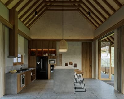 Terrace, Living & Kitchen